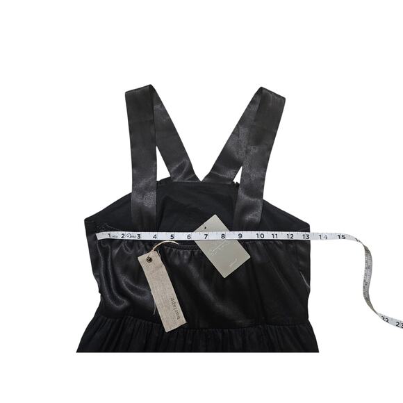 New Anthropologie burlapp swirled rosette black cocktail midi dress size 6 - Picture 11 of 12